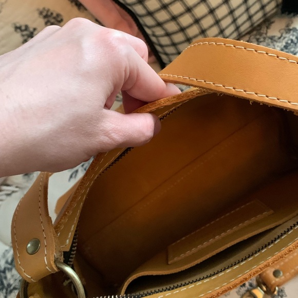 Portland Leather Goods Triangle Shoulder Bag | Sunflower - Picture 6 of 12